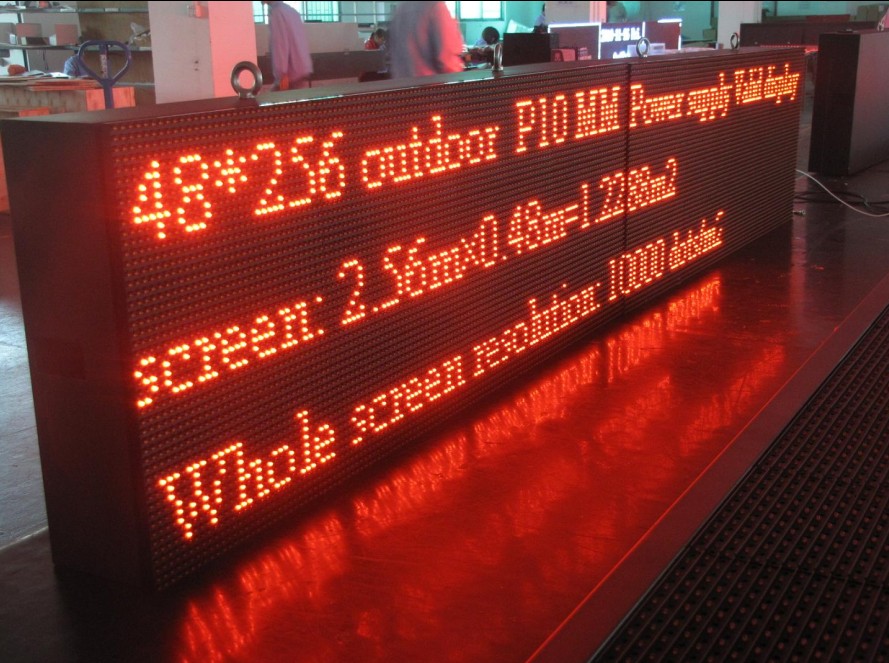Full color programmable 6"X25" semi-outdoor scrolling text image open LED sign 